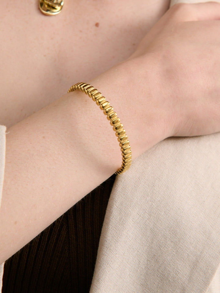 Pebble Cuff 18k Coated Gold Bangle