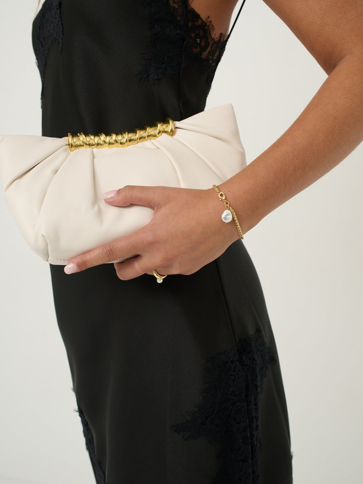 Aura Gathered Clutch Bag