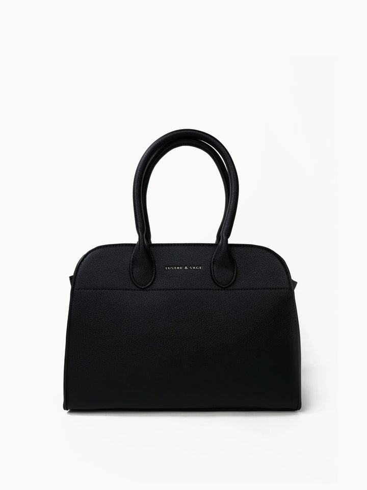 Clemence Pebbled Handbag - Black