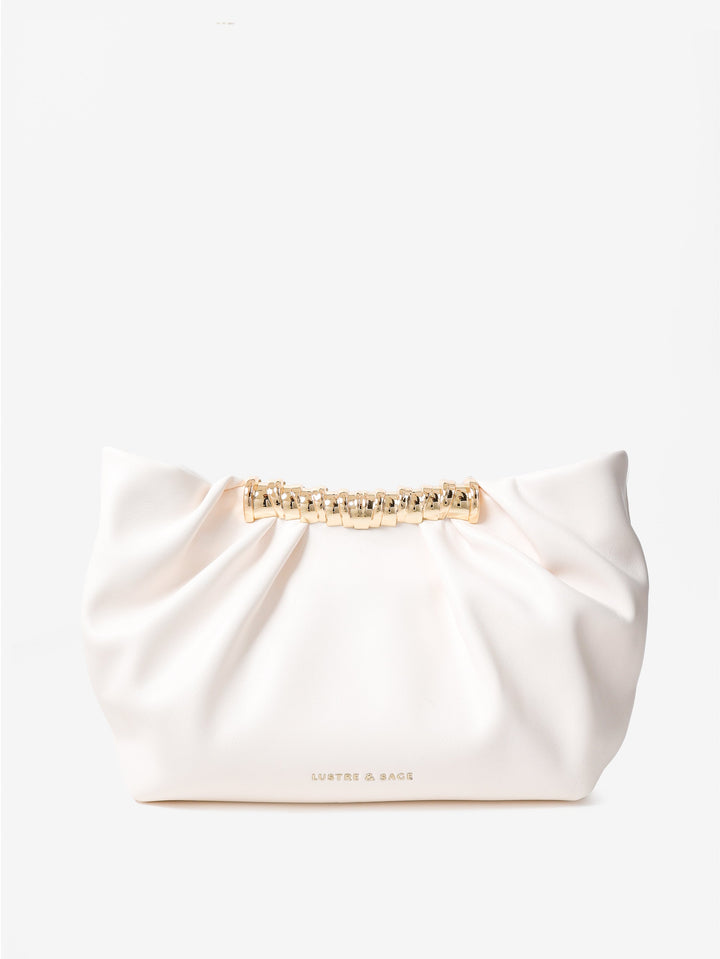 Aura Gathered Clutch Bag