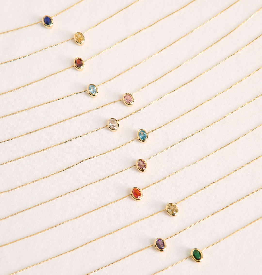 Aurora Birthstone 18K Gold Plated Necklace - August