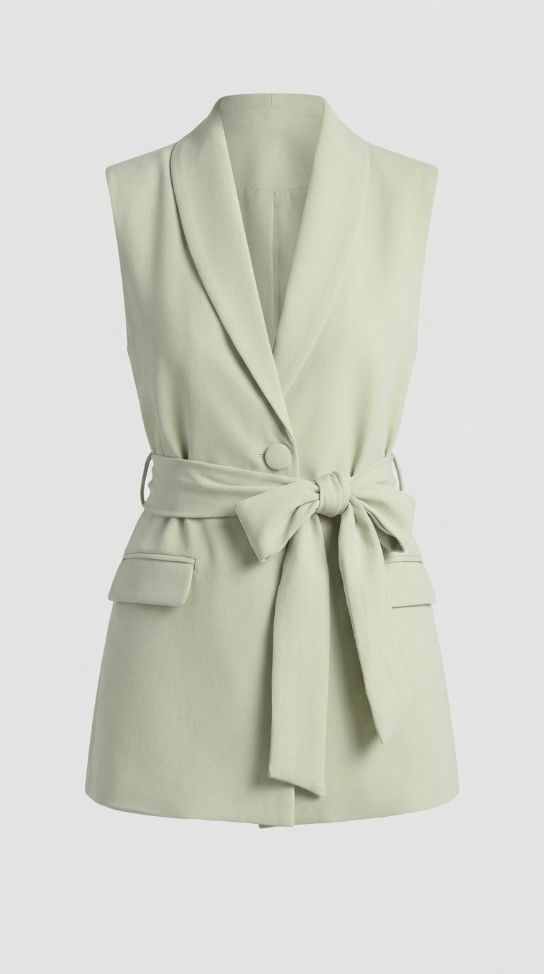 Tailored Vest Top - Sage