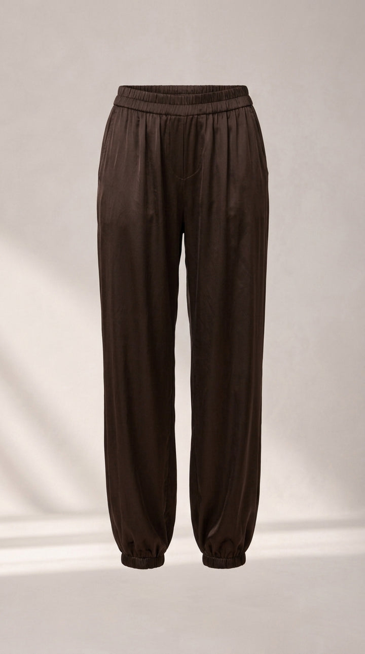 Viscose Blend Pants - Chocolate