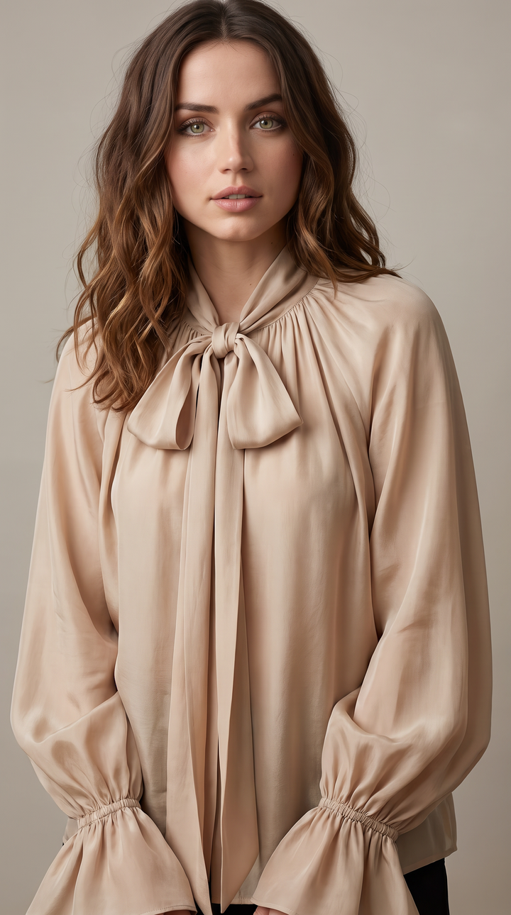 Oversized Drape Blouse - Sand