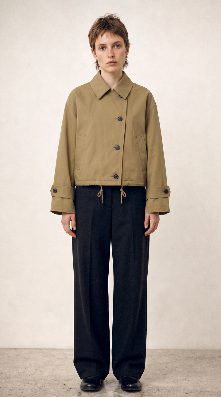 Cropped Utility Jacket - Green