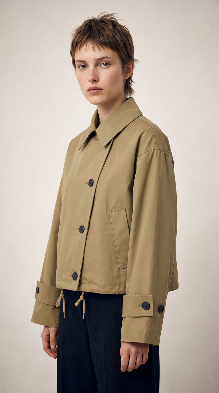 Cropped Utility Jacket - Green