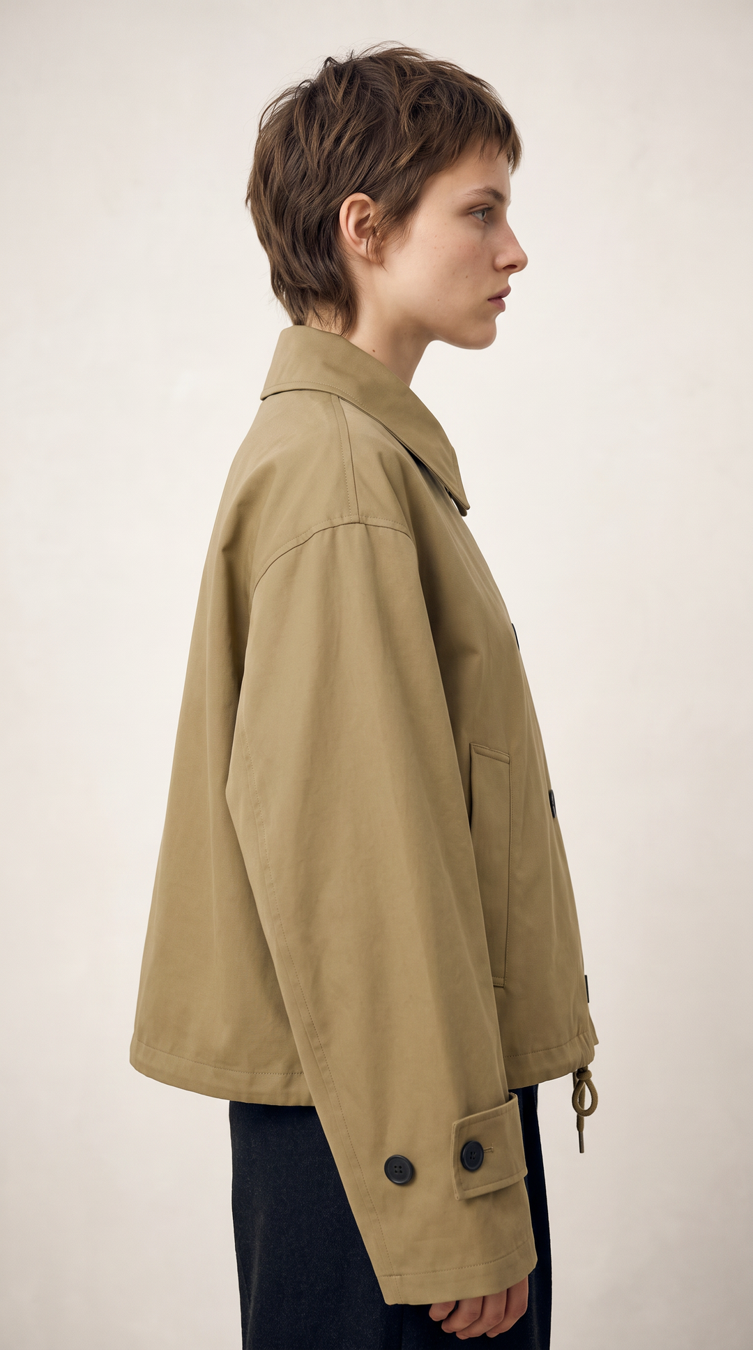 Cropped Utility Jacket - Green