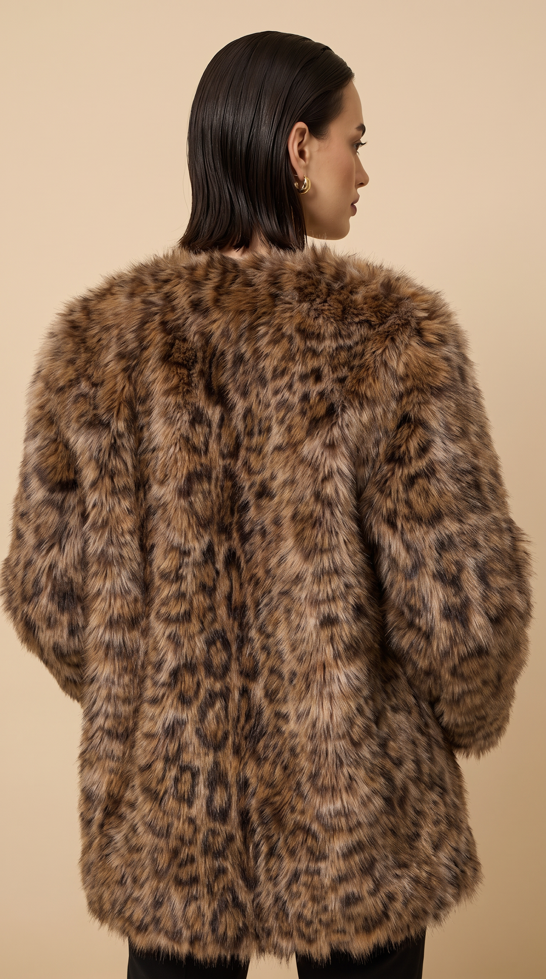Faux Fur Leopard Print Jacket - Leopard