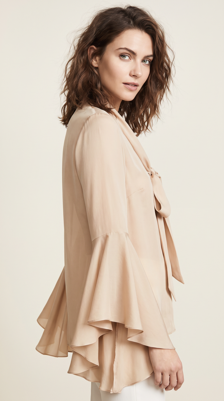 Oversized Drape Blouse - Sand