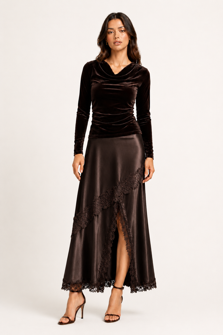 Midi Skirt — Brown