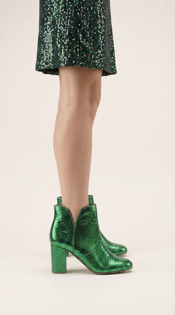 Joey Boot - Metallic Emerald Green