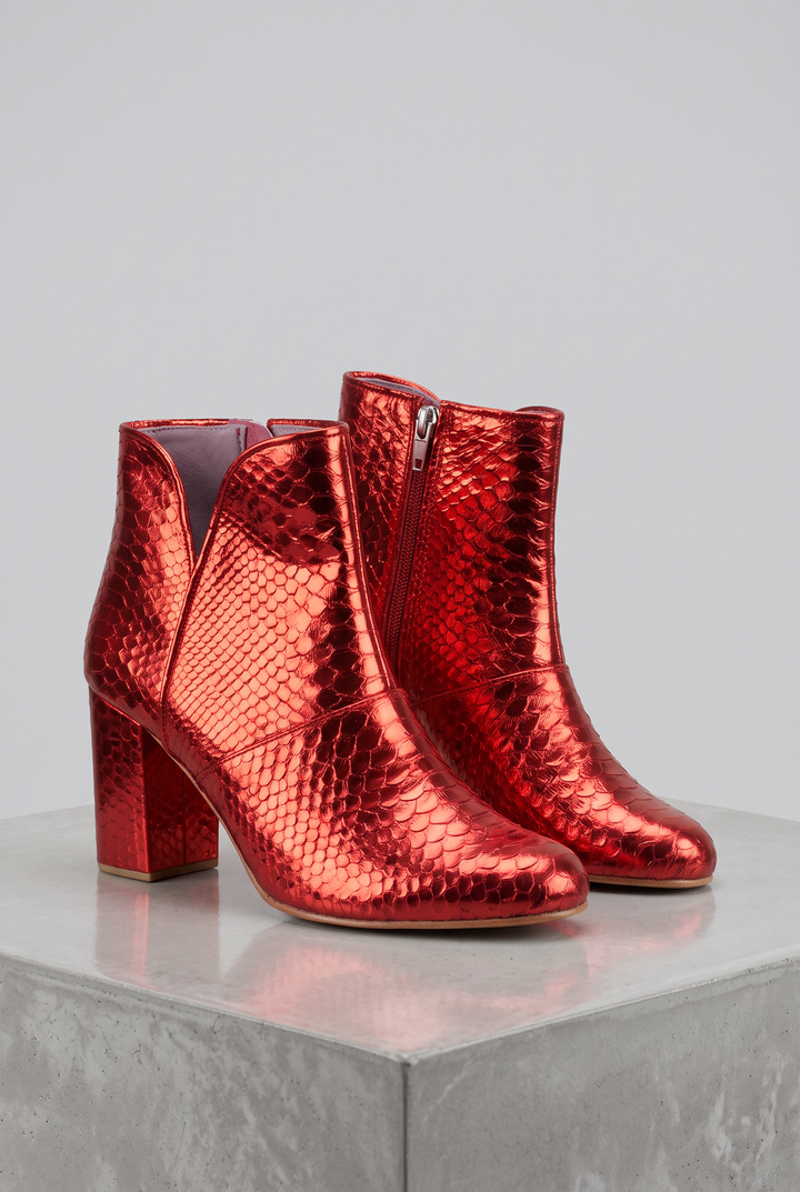 Joey Boot - Red metallic