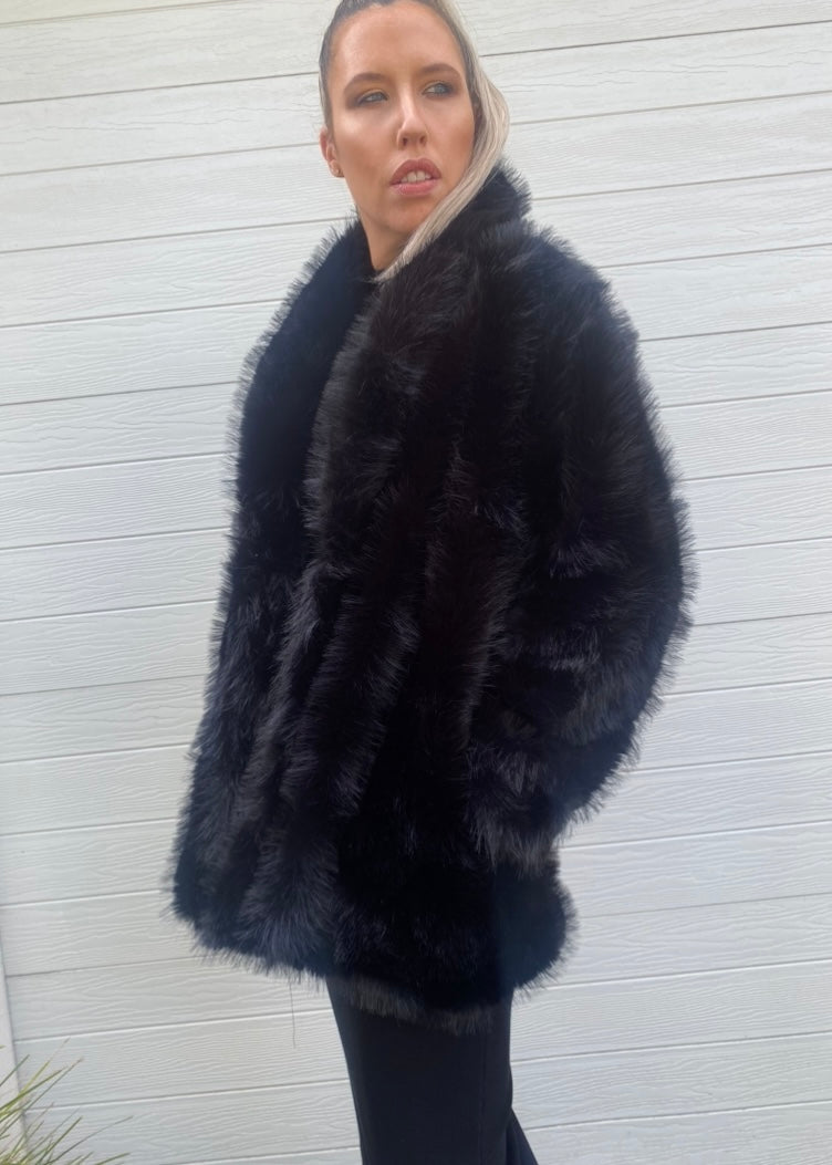 Biba faux fur coat - Black