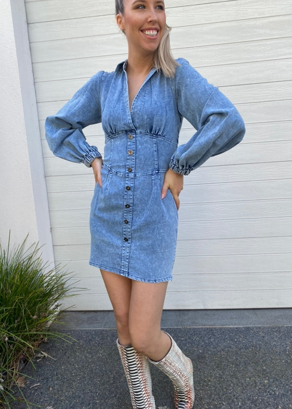 Jemima denim dress - Blue denim