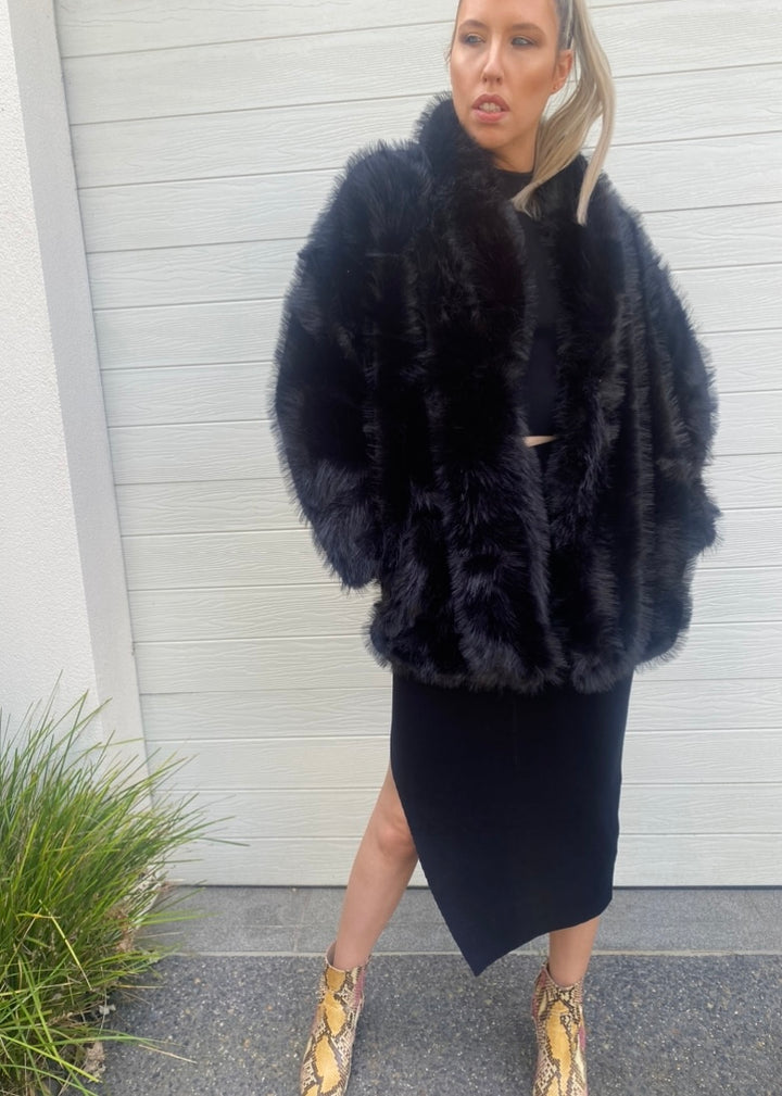 Biba faux fur coat - Black