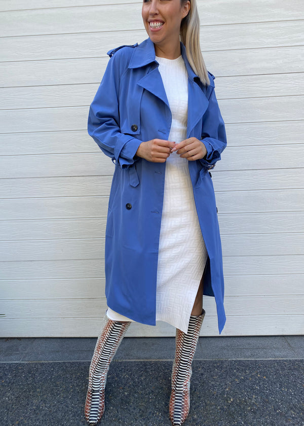 Ava Trench Coat - Blue