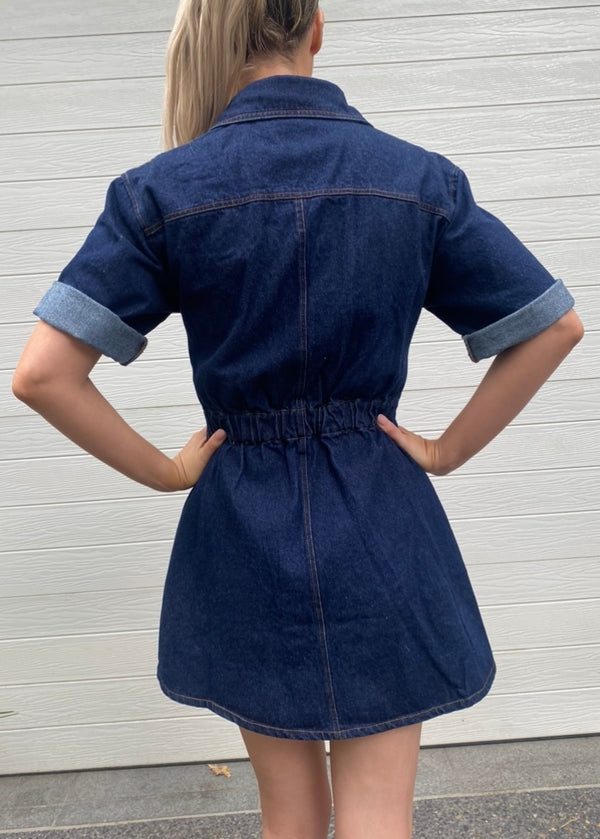 Helena denim dress - Dark blue denim