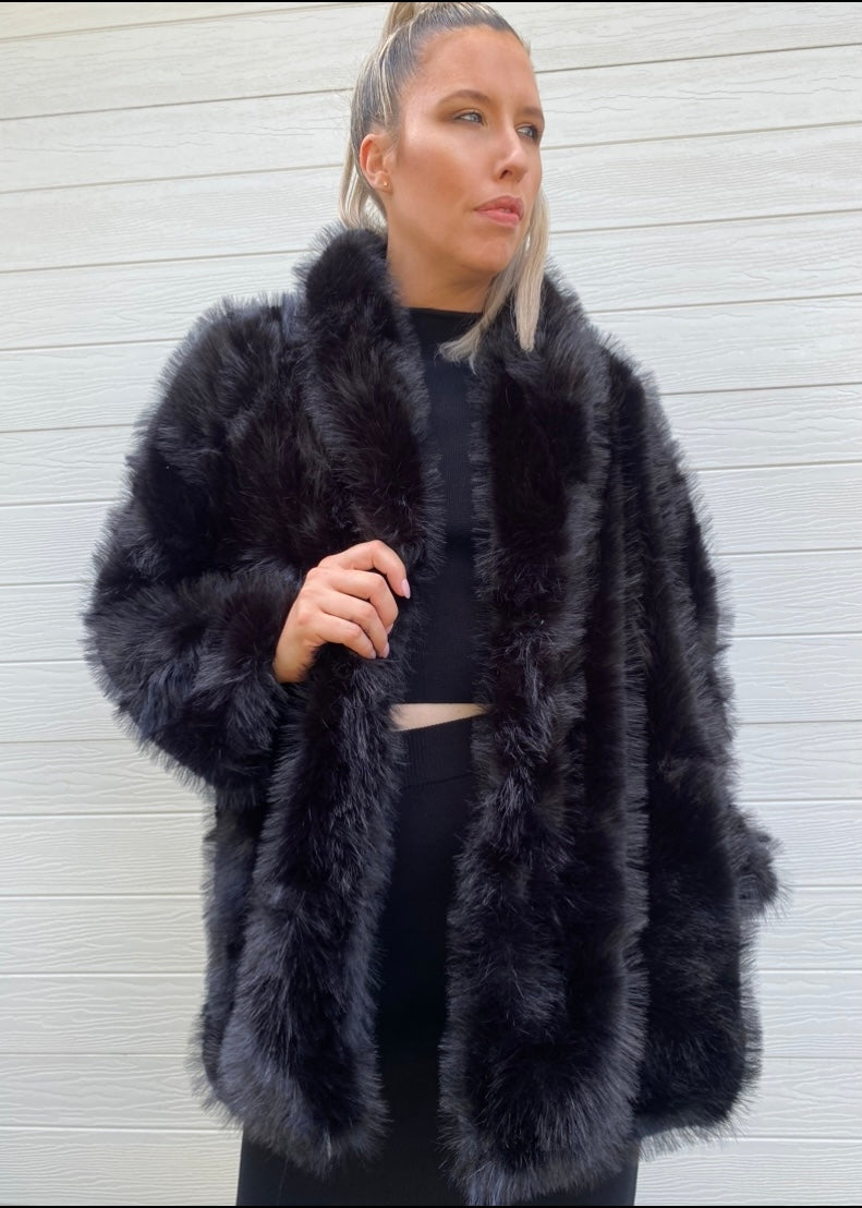 Biba faux fur coat - Black