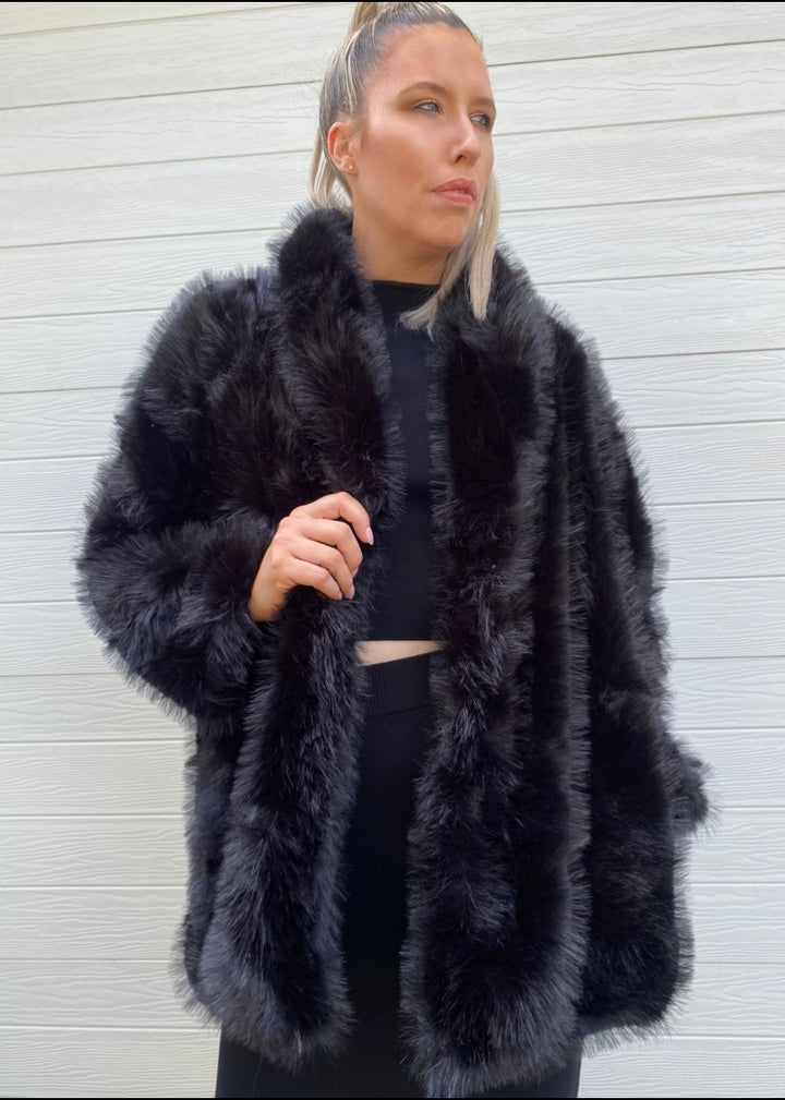 Biba faux fur coat - Black