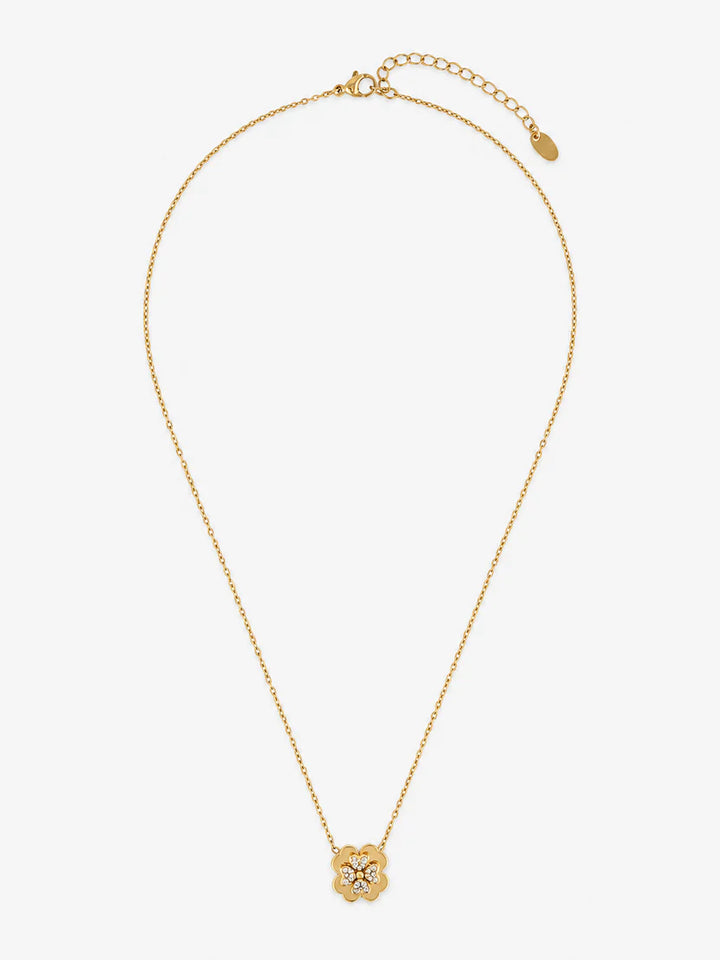 Lucky Clover 18K Gold Plated Pendant Necklace