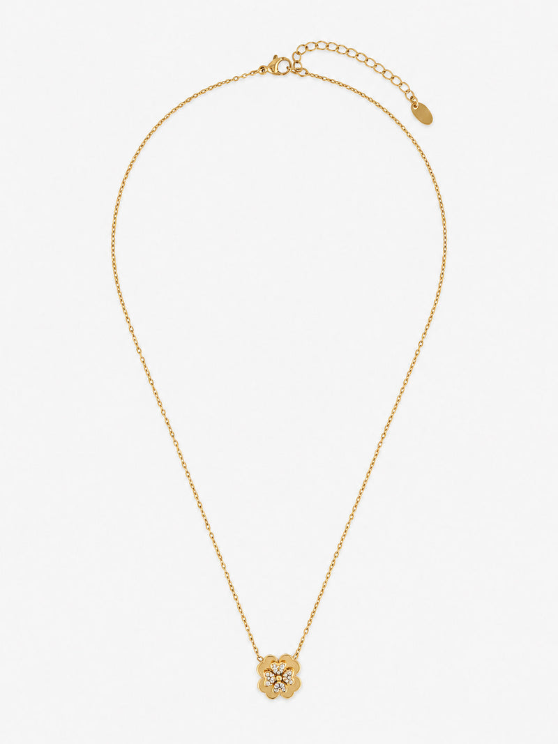 Lucky Clover 18K Gold Plated Pendant Necklace