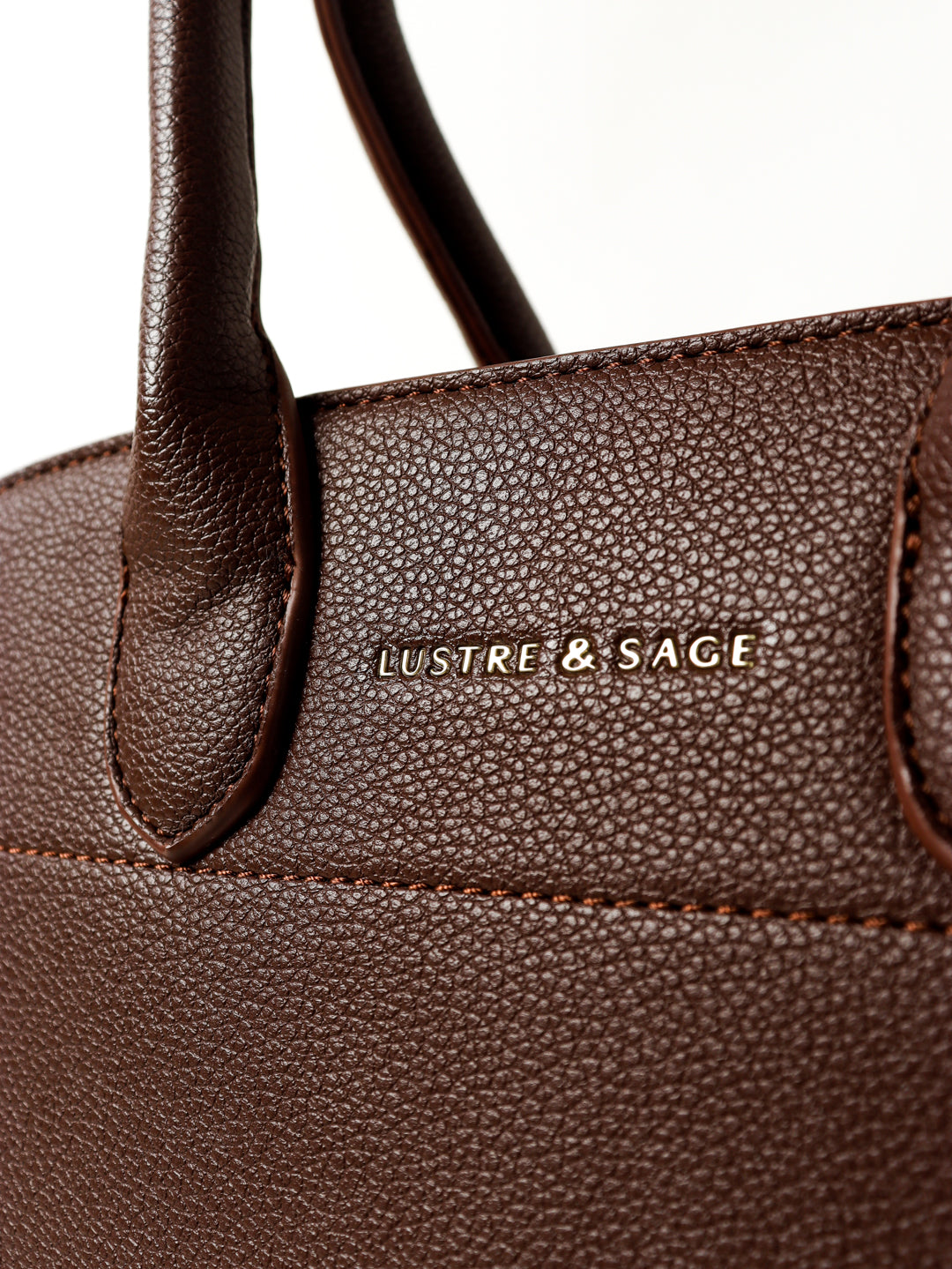 Clemence Pebbled Handbag - Brown