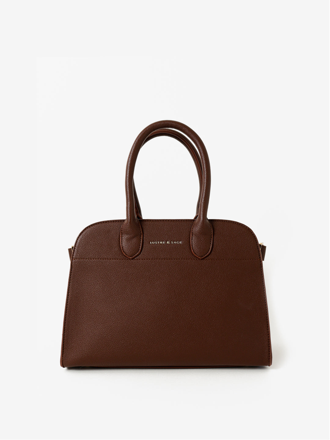 Clemence Pebbled Handbag - Brown