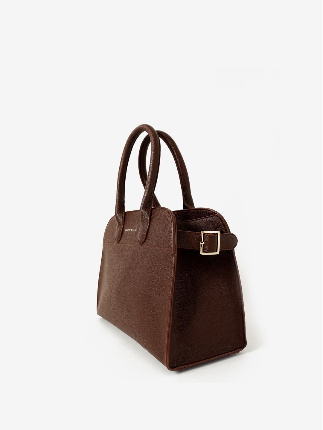 Clemence Pebbled Handbag - Brown