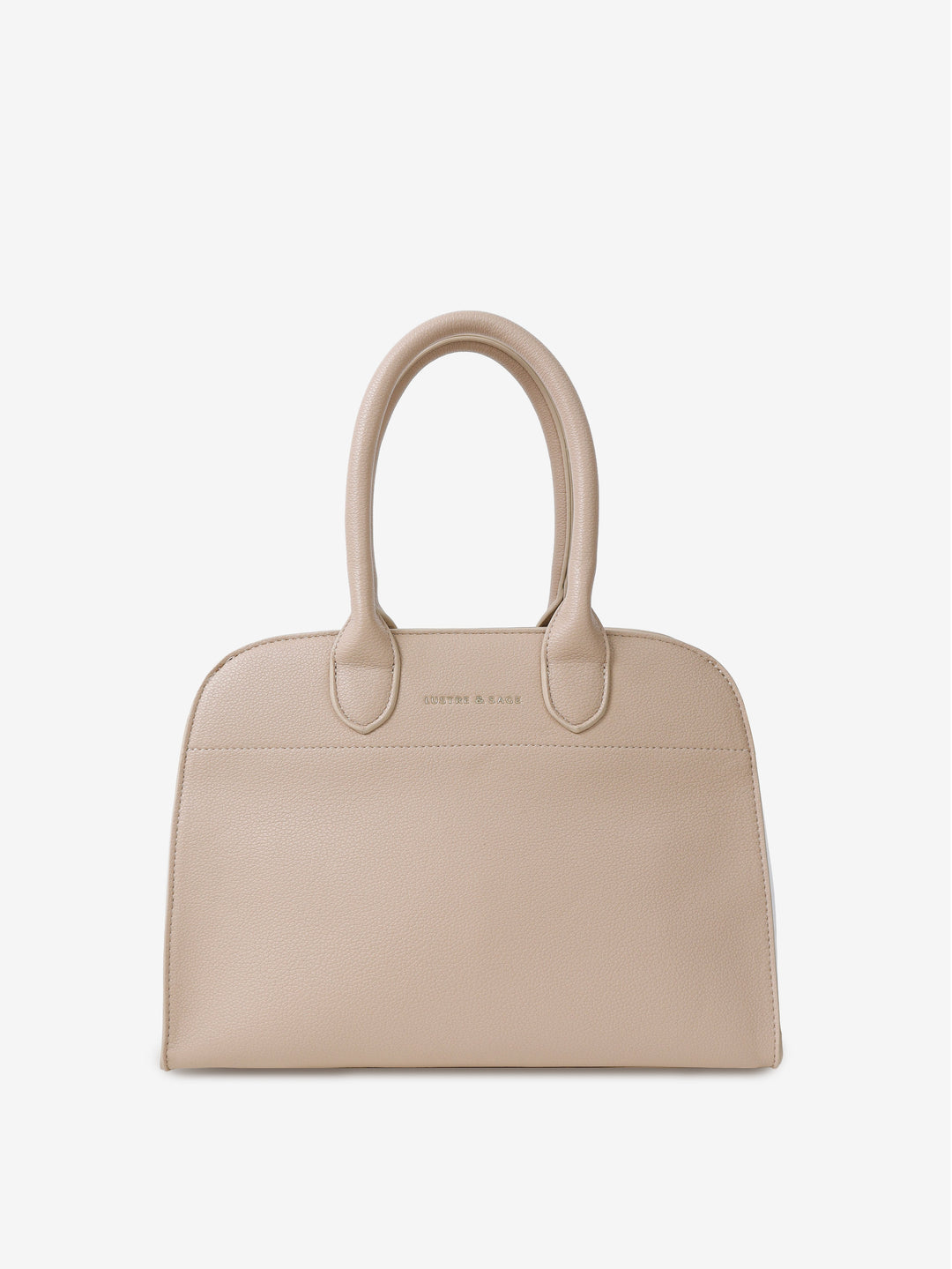 Clemence Pebbled Handbag - Stone