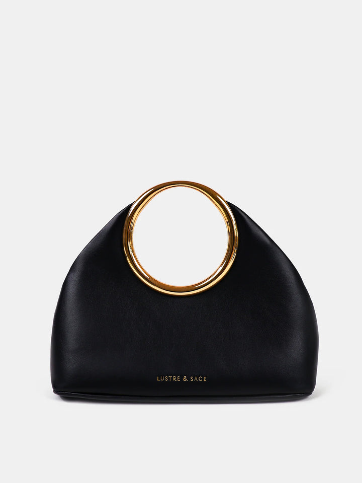 Hailey Statement Handle Bag - Black