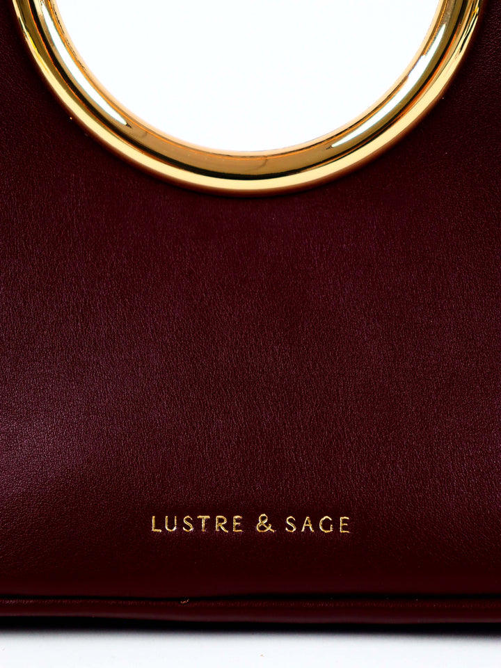 Hailey Statement Handle Bag - Burgundy