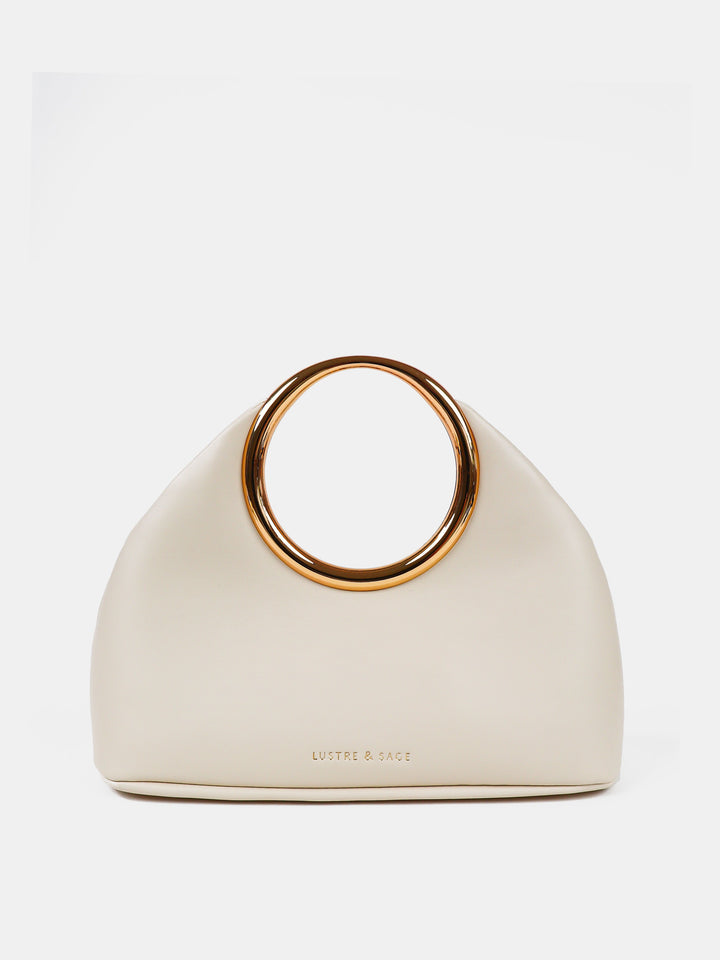 Hailey Statement Handle Bag - White