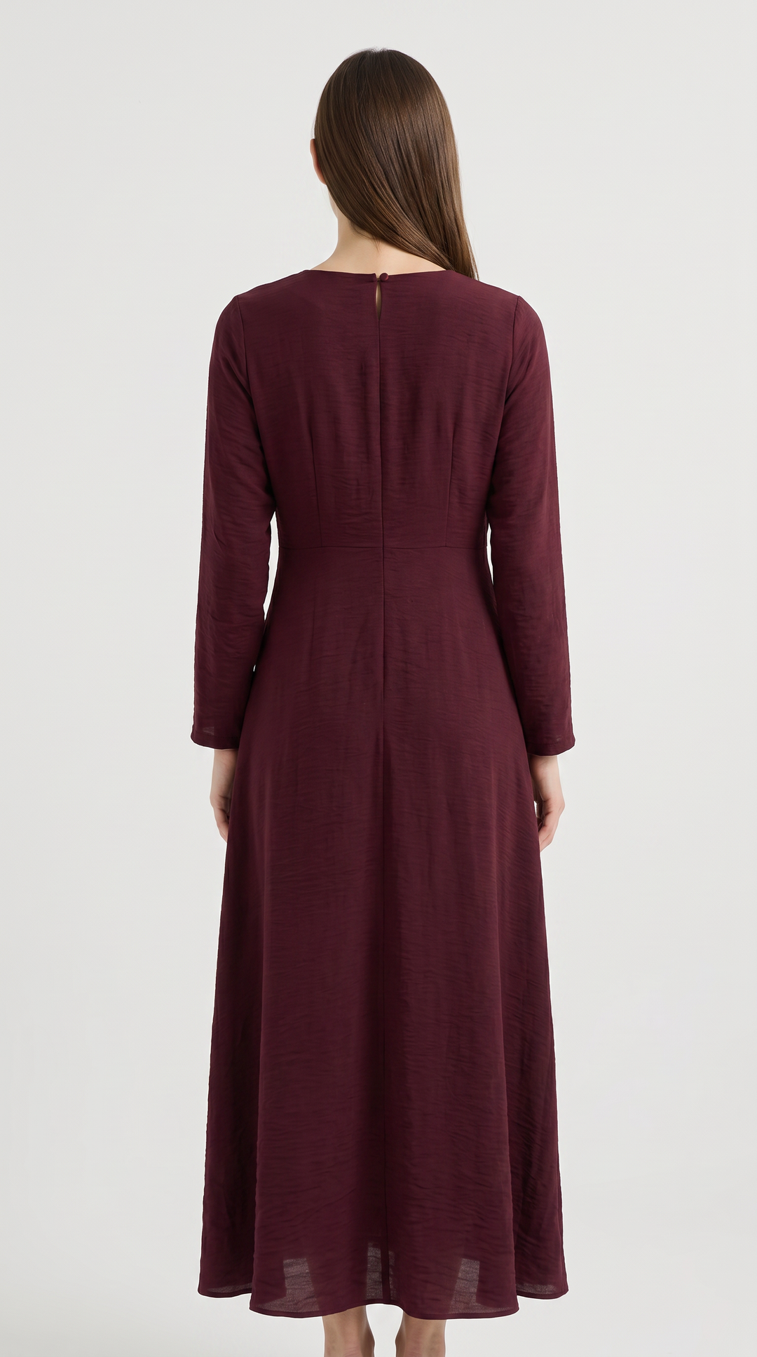 Wrap Ring Detail Maxi Dress Burgundy
