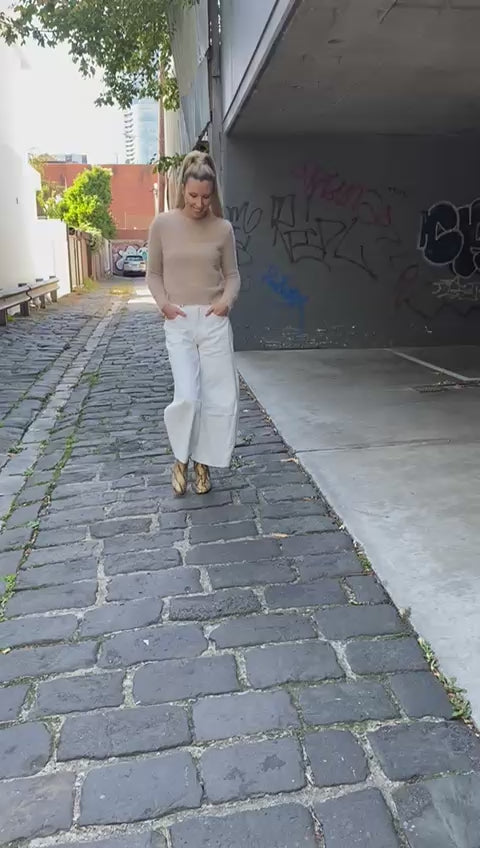 Barrel jeans - Cream