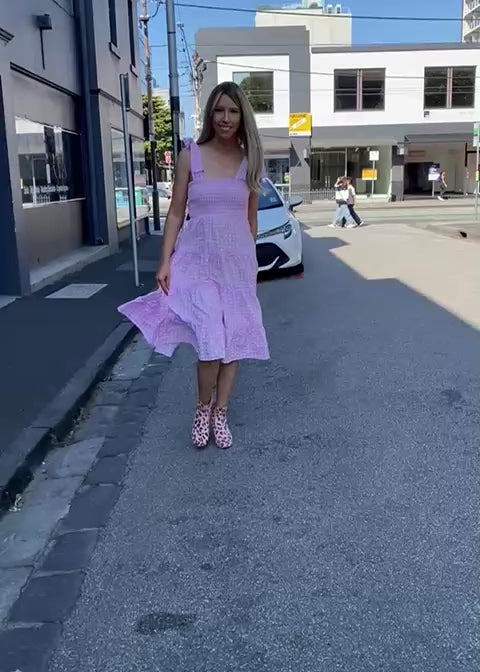 Cindy dress - Pink and white check