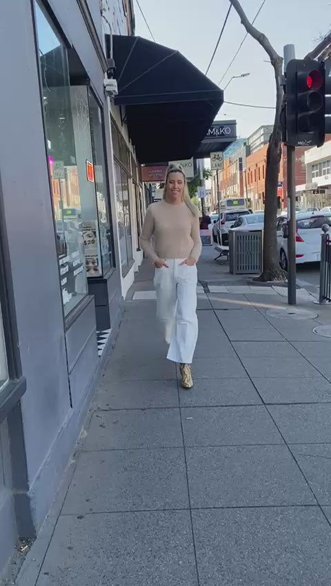 Barrel jeans - Cream