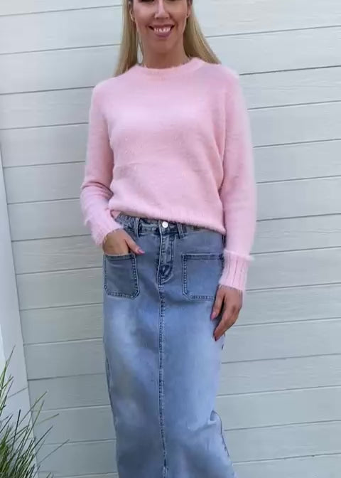 Arna fluffy knit- pink