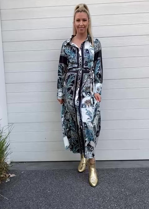 Dolce dress- teal & black