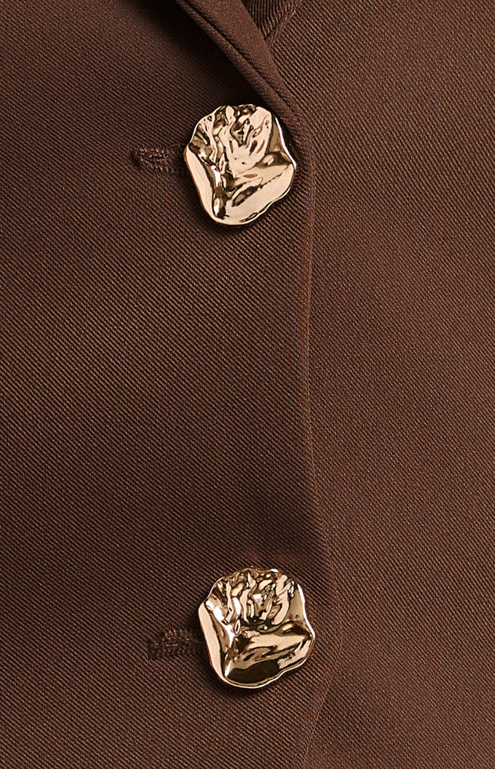 Pleated Cinch-Waist Set - Chocolate