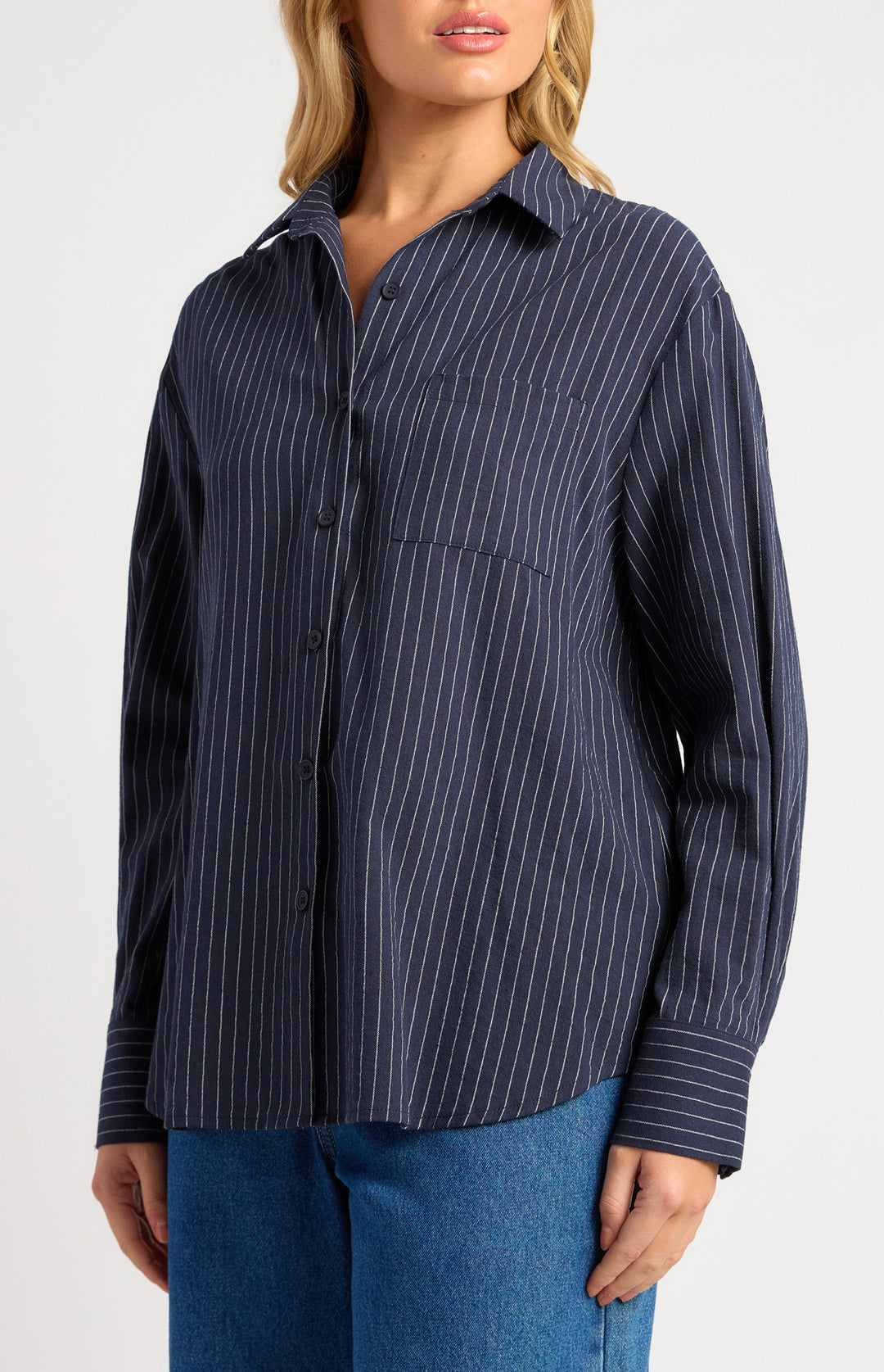 Pin Stripe Button Up Shirt
