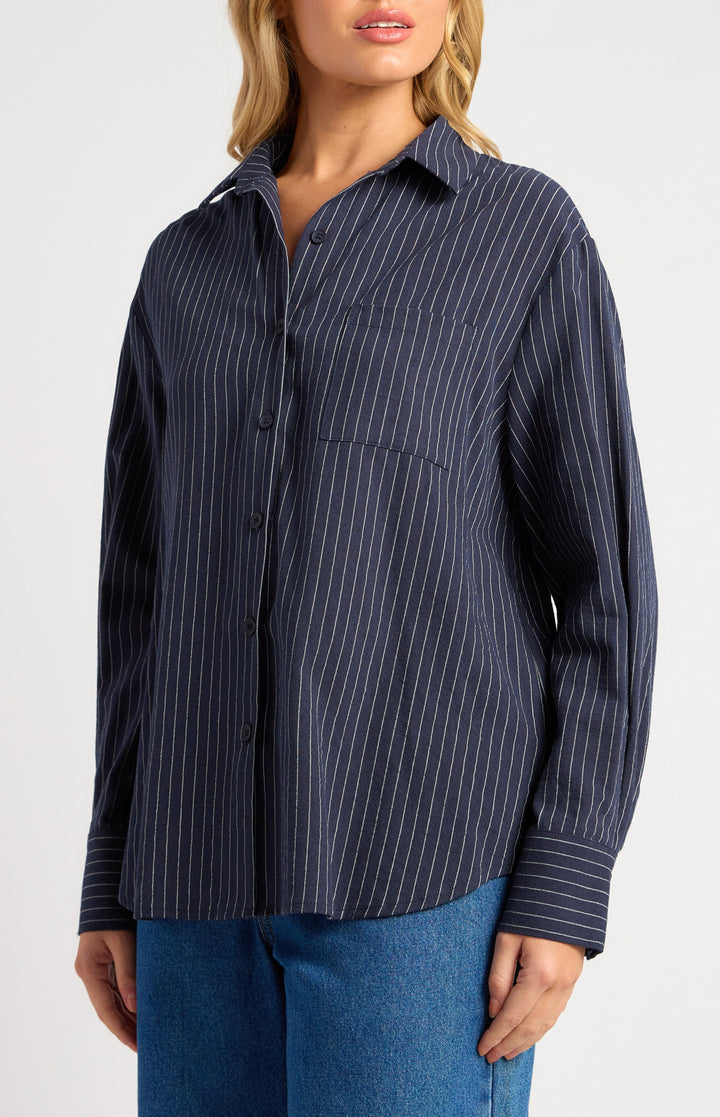Pin Stripe Button Up Shirt