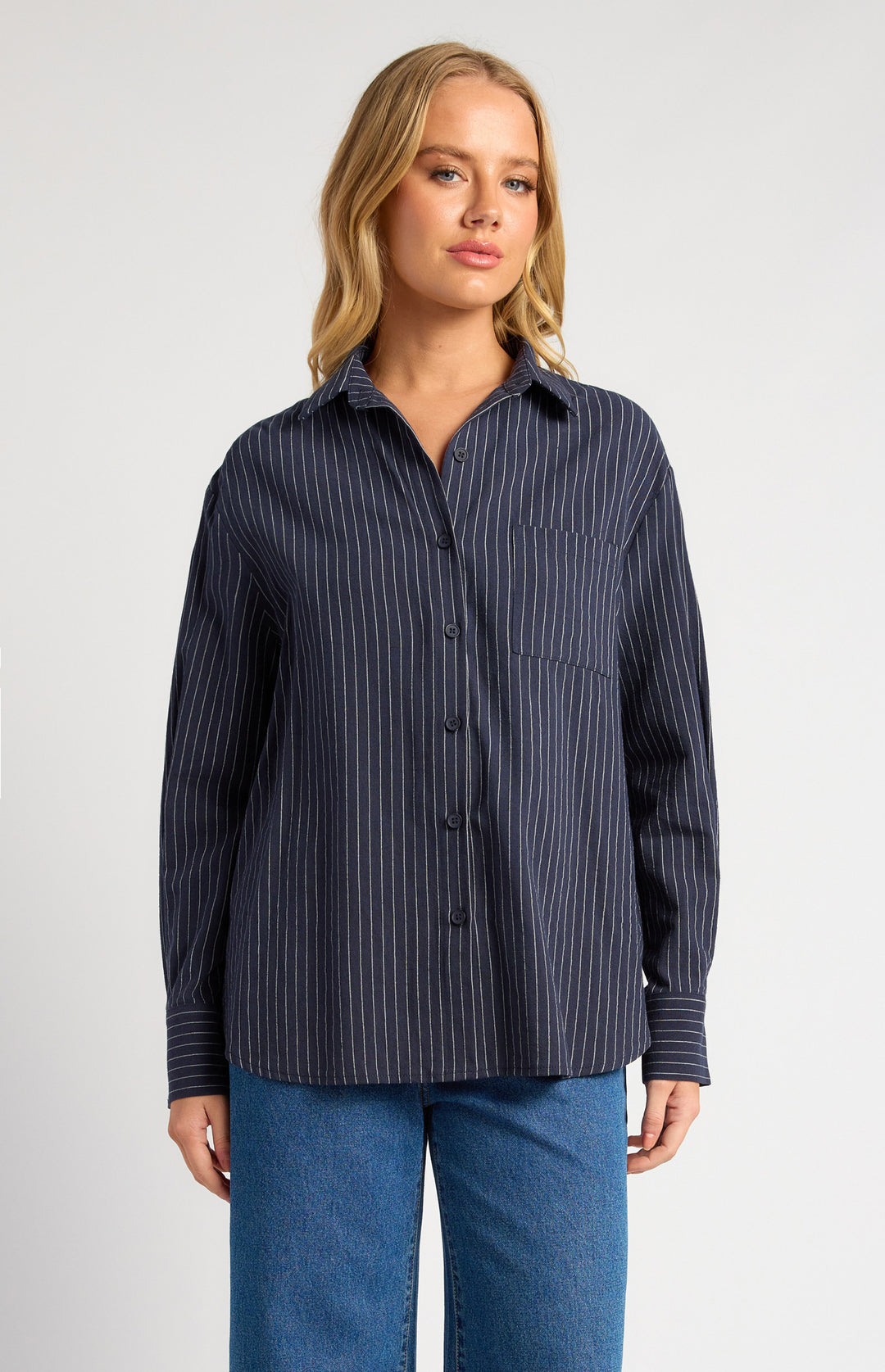 Pin Stripe Button Up Shirt