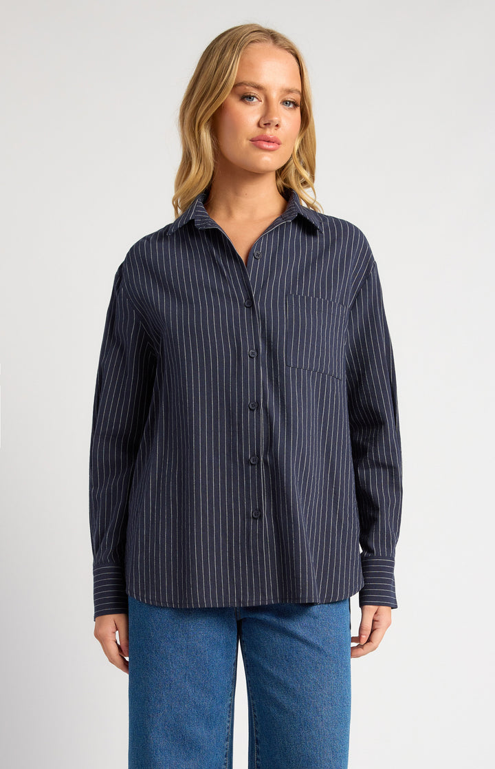 Pin Stripe Button Up Shirt