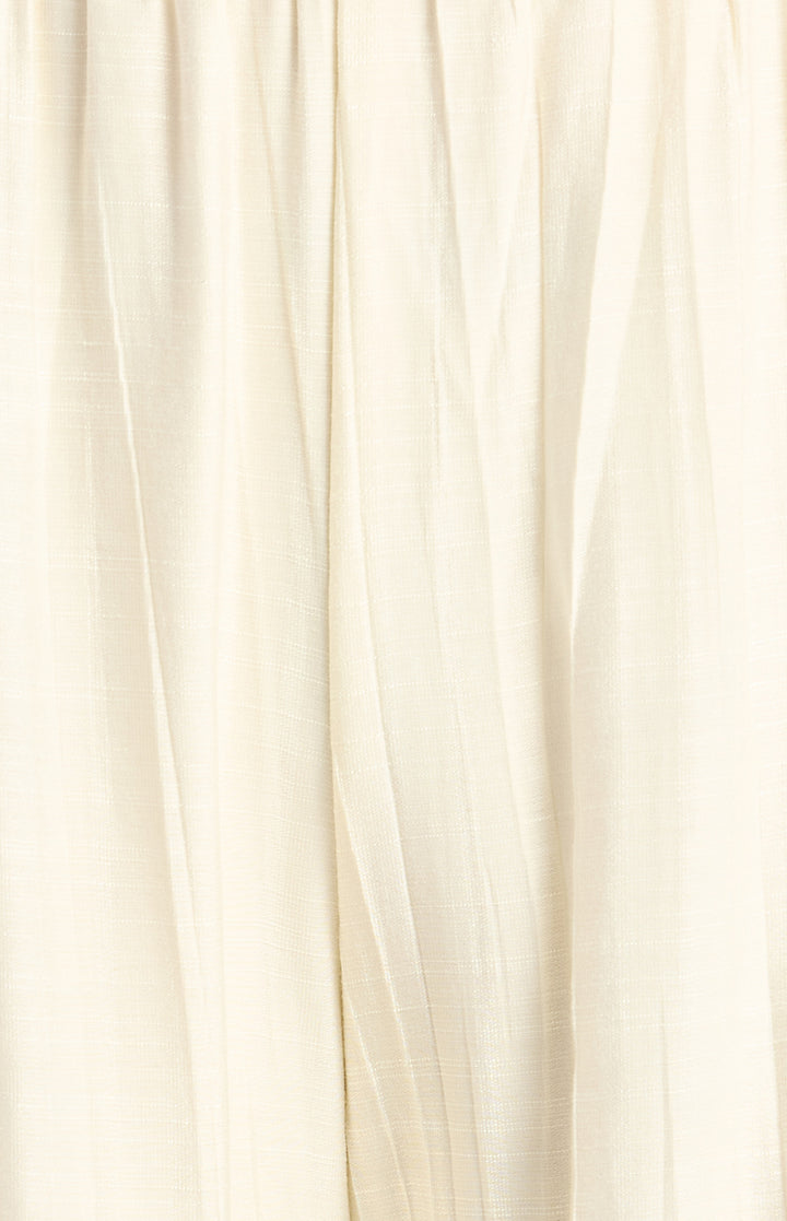 Textured Balloon Hem Pants - Cream