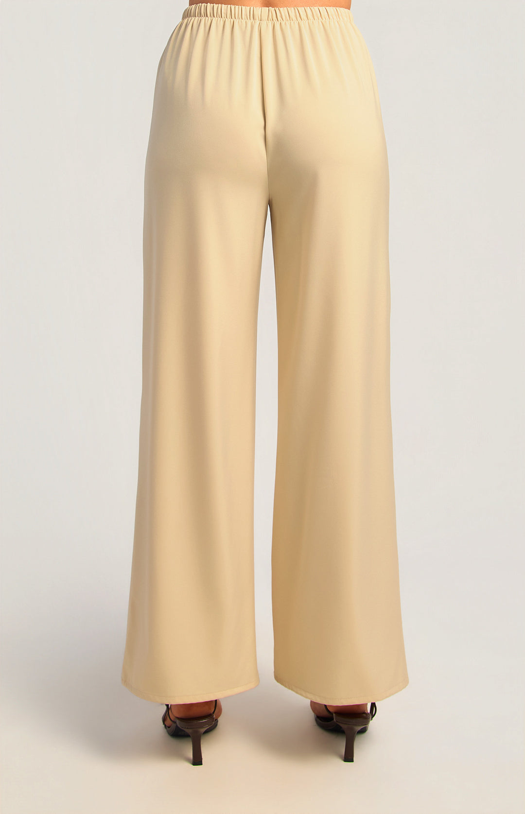 Wide Leg Satin Pants - Cream