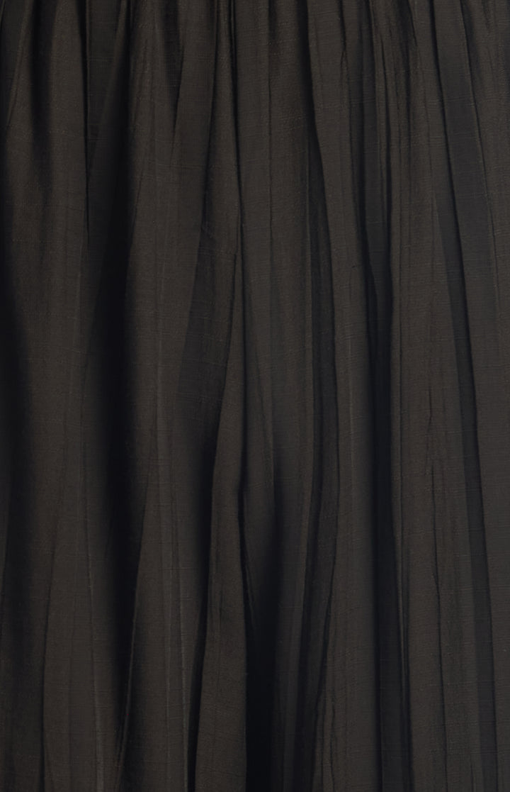 Close-up of the textured black fabric