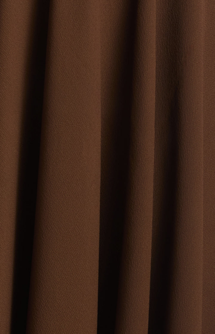 Hankerchief Hem Waist Panel Detail Skirt - Espresso