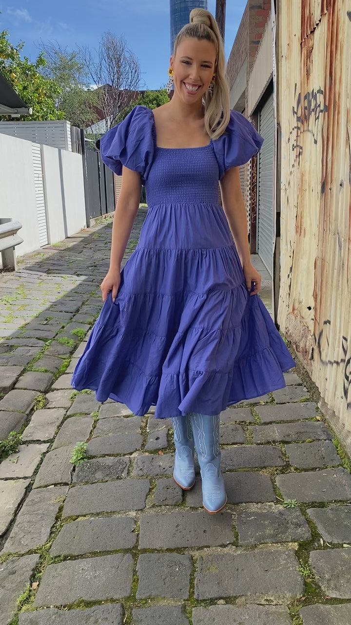 Layla midi dress - Cornflower blue