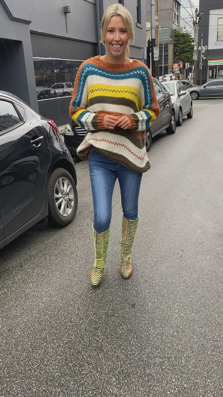 Makri boots - Green multi