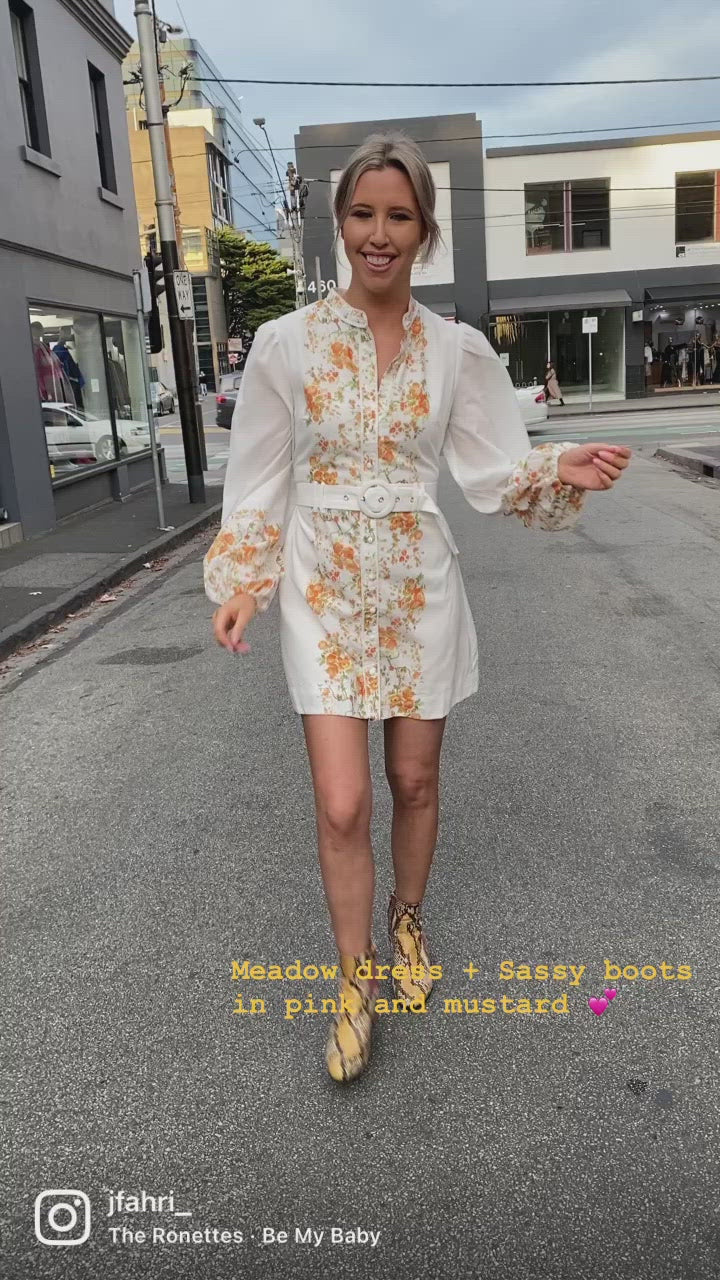 Sassy boots - Pink and mustard